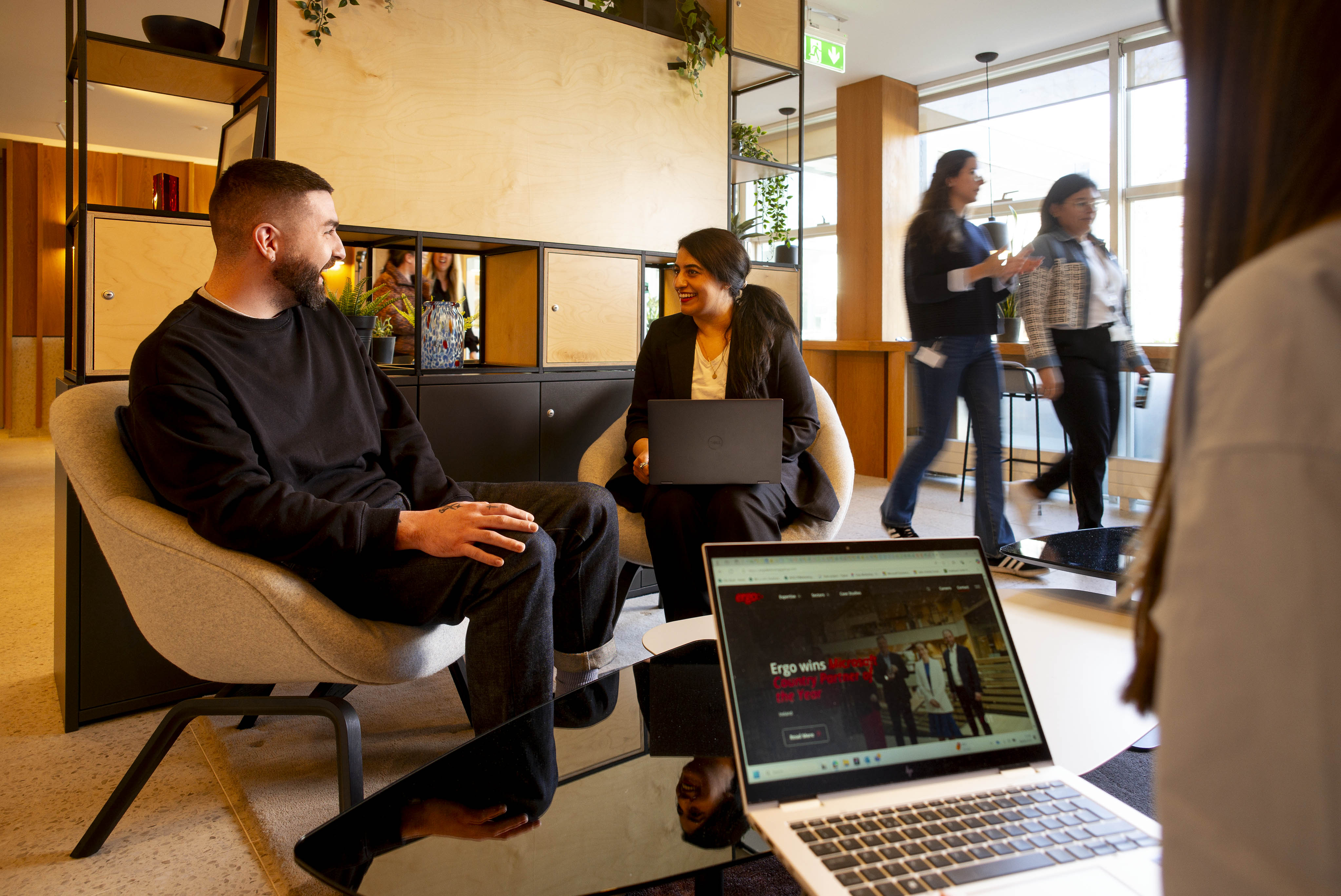 person viewing a graph on a tablet device